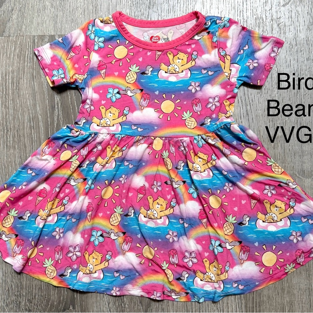 Birdie bean bamboo Care Bears dress toddler 3t